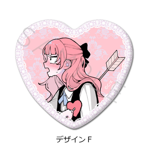 『恋せよまやかし天使ども』ハート型缶バッジ デザインF